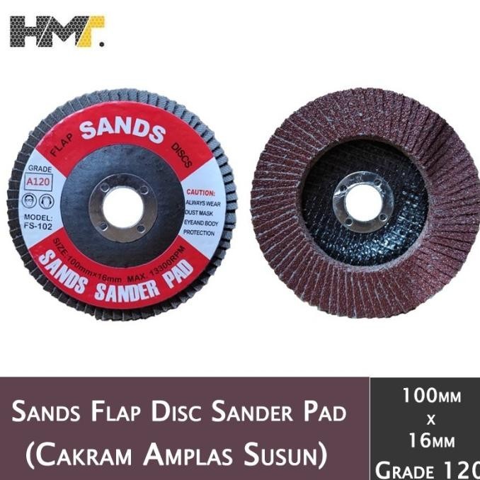 Jual Sands Flap Disc Sander Pad 100mm x 16mm / Amplas Susun 4" (Grade