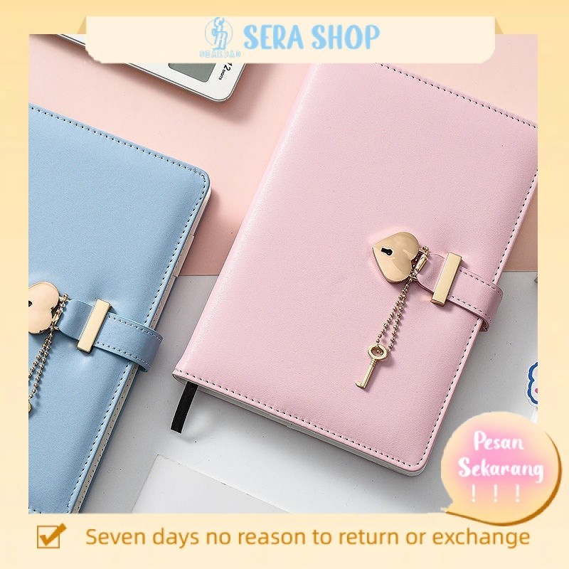 Jual Sera dengan kunci notebook diary rahasia kecil kulit segar kreatif ...