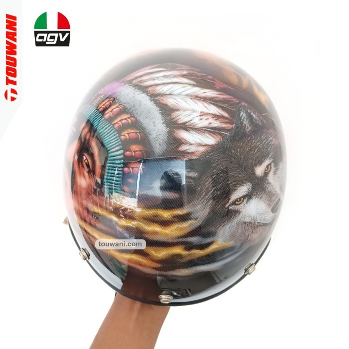 Jual Helm Agv Smile Open Half Face Retro Classic Harley Vespa Retro