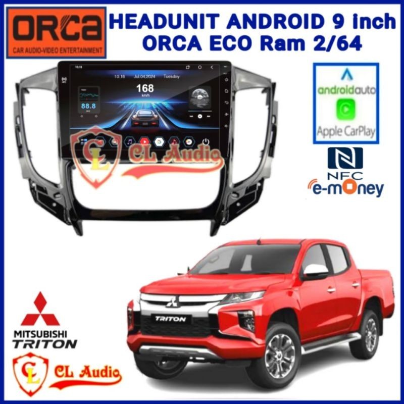 Jual Head Unit Android Orca Eco 9 Inch Mitsubishi Strada Triton 2015 ...