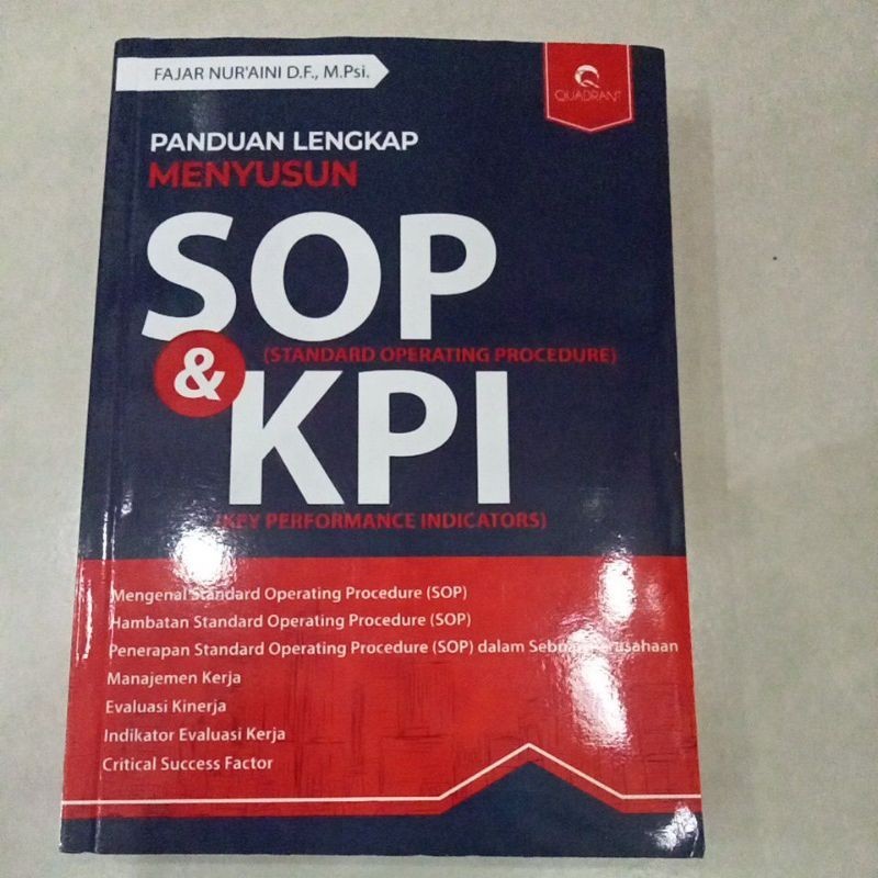 Jual Buku SOP KPI Standar Operasional Prosedur Key Performance ...