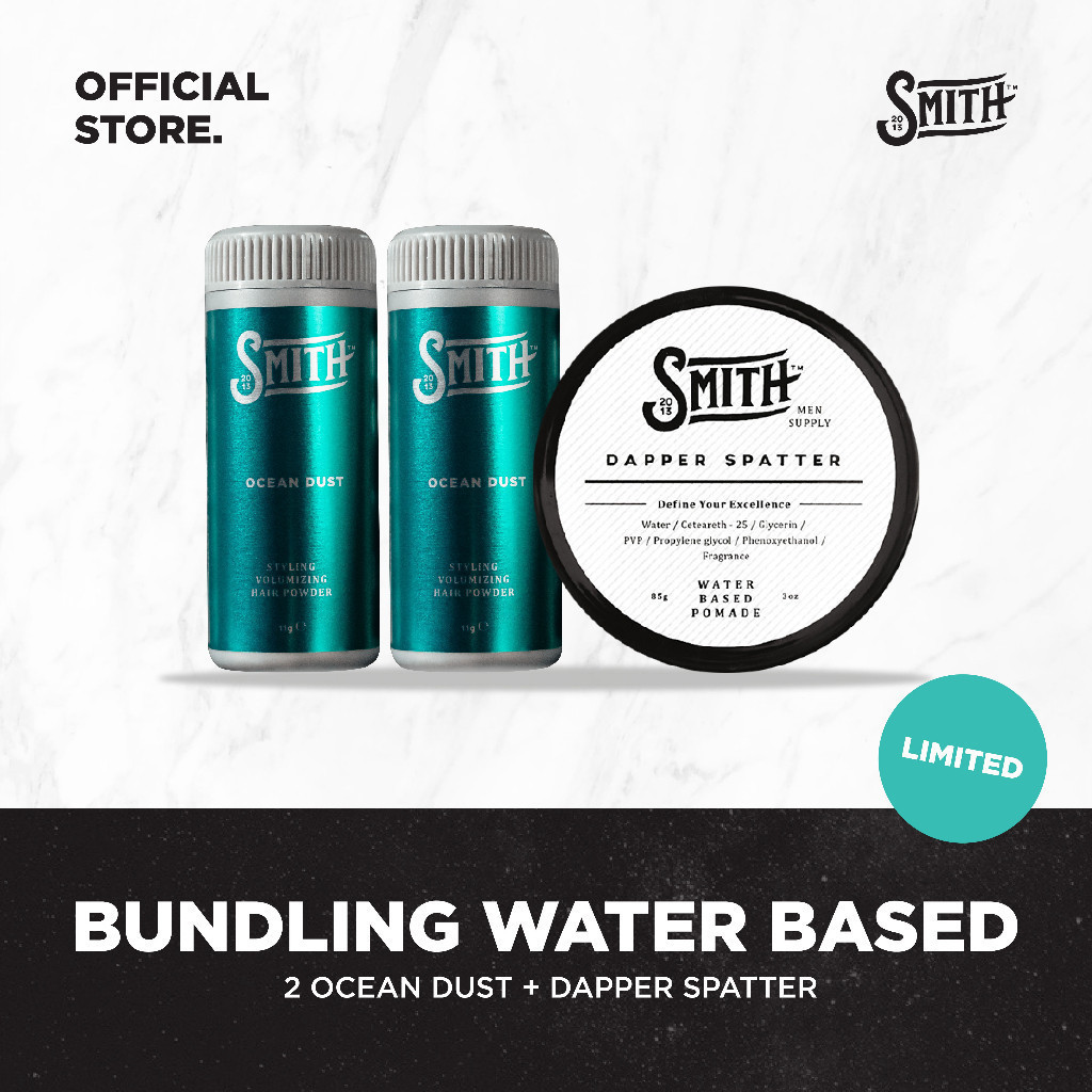 Jual SMITH - 2 Ocean Dust + Dapper Spatter / Pomade Water Based ...