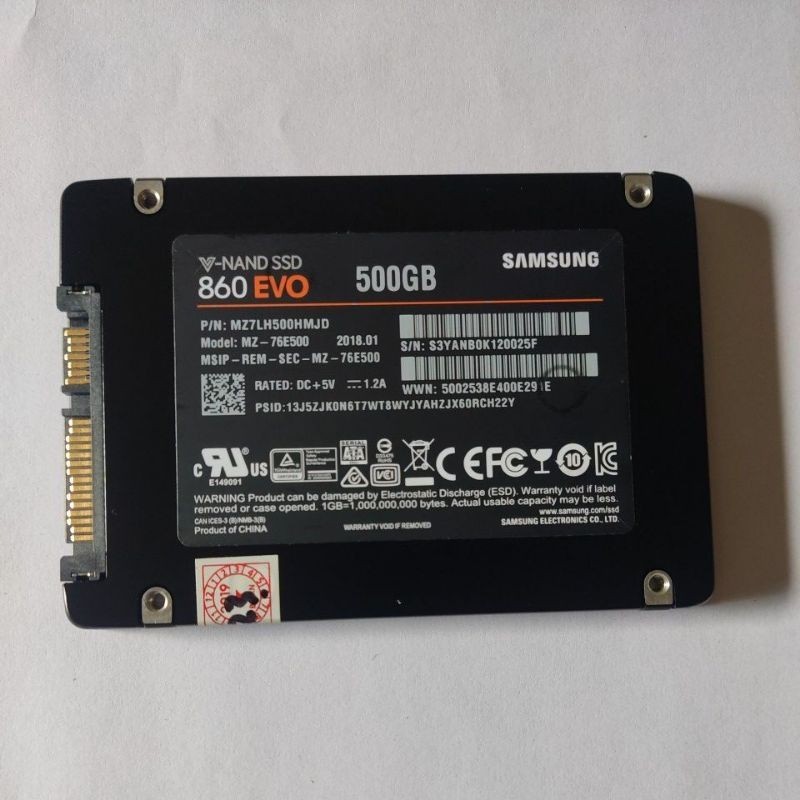 Jual SSD SAMSUNG EVO 500GB SAMSUNG EVO 860 500 GB BAGUS NORMAL MURAH