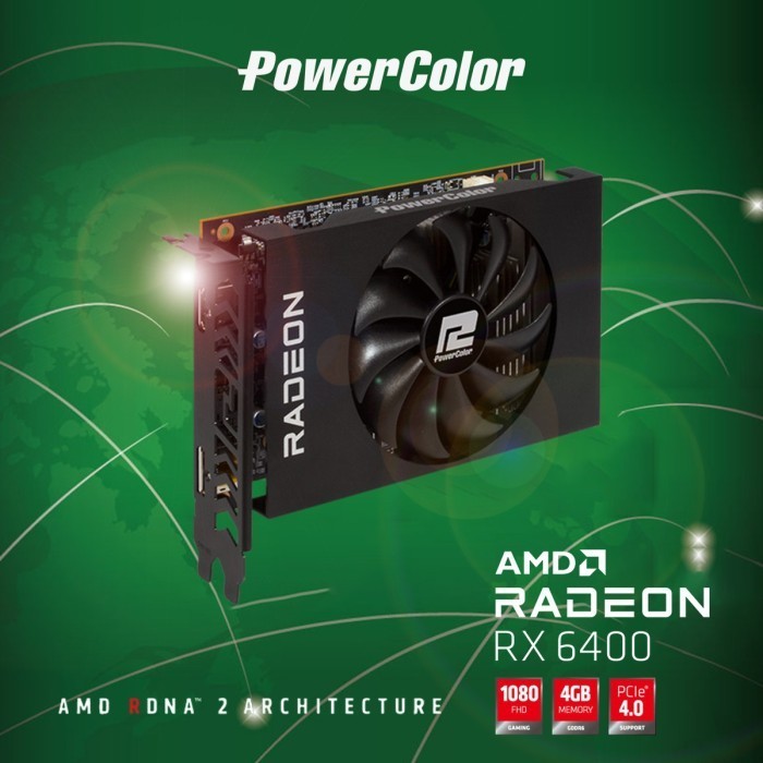 Jual Powercolor Amd Radeon Rx 6400 Itx 4Gb Gddr6 | Shopee Indonesia
