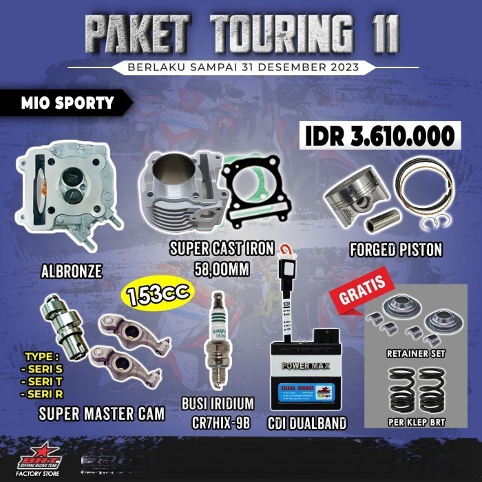 Jual Brt Paket Touring 5 Mio Sporty Head Blok Piston - Cdi - Master Cam ...