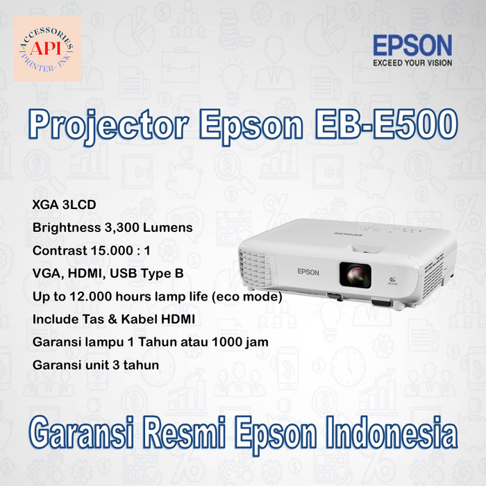 Jual PROYEKTOR EPSON EB-E500 EBE500 EB E500 PROJECTOR EPSON EB-E500 ...