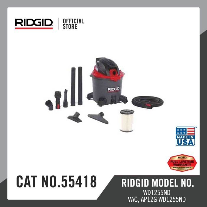 Jual Ridgid Vacuum Cleaner 45 Litre/12 Gallon Vac Wet/Dry Type -55418 ...