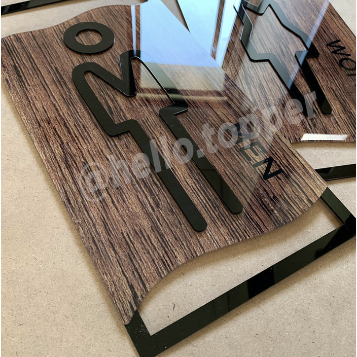 Jual Sign Acrylic Toilet Modern Unik Restroom Signage Office | Shopee ...
