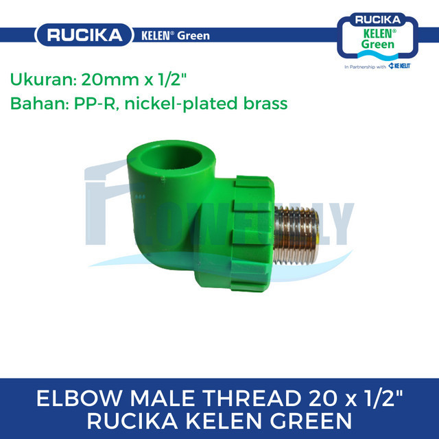 Jual Elbow Male Thread X Ppr Rucika Green Wavin Tigris Valve