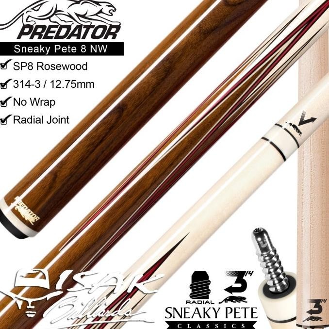 Jual BARU PREDATOR SP8 CLASSIC NW ROSEWOOD CUE | RADIAL SNEAKY PETE ...