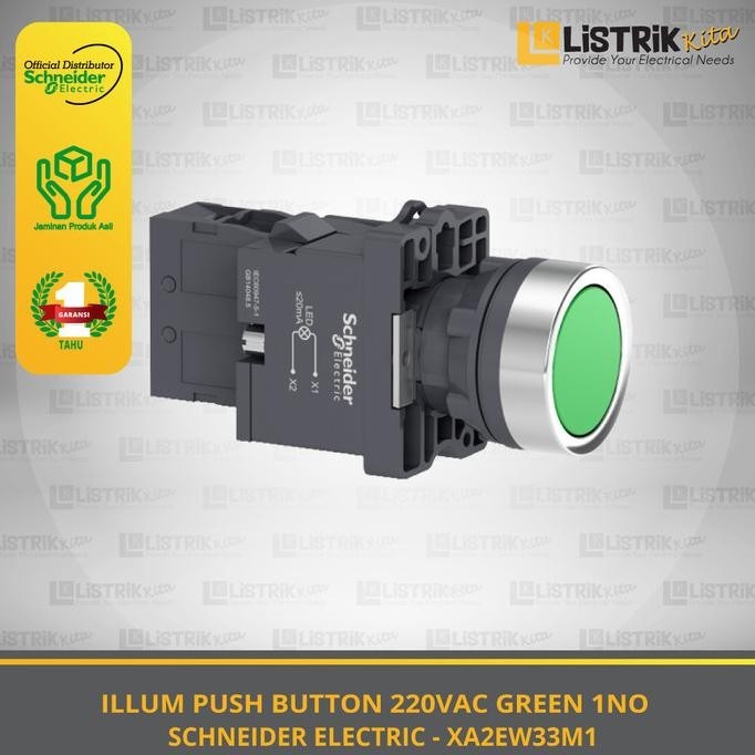 Jual PUSH BUTTON SCHNEIDER IPB 220VAC GREEN 1NO - XA2EW33M1 | Shopee ...