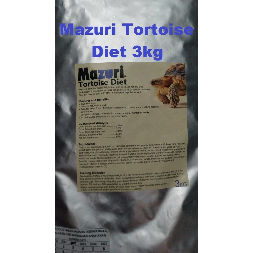 Jual Mazuri Tortoise Diet Jumbo 3Kg Pakan Kura Sulcata Aldabra Iguana ...