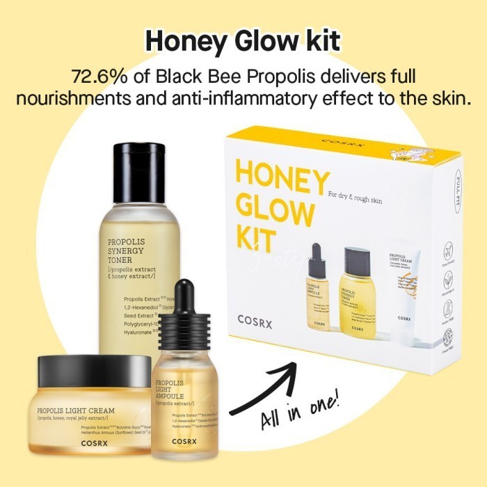 Jual Cosrx Honey Glow Kit - Full Fit Propolis Trial Kit (3 Step ...