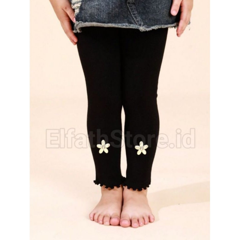 Lb - Legging Bunga Rib Premium Usia 0-7 Tahun Anak - foto 4
