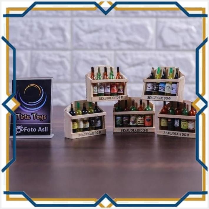 Jual [trt] diorama skala 1/6 rak dan botol wine mix 5 pcs dengan magnet ...
