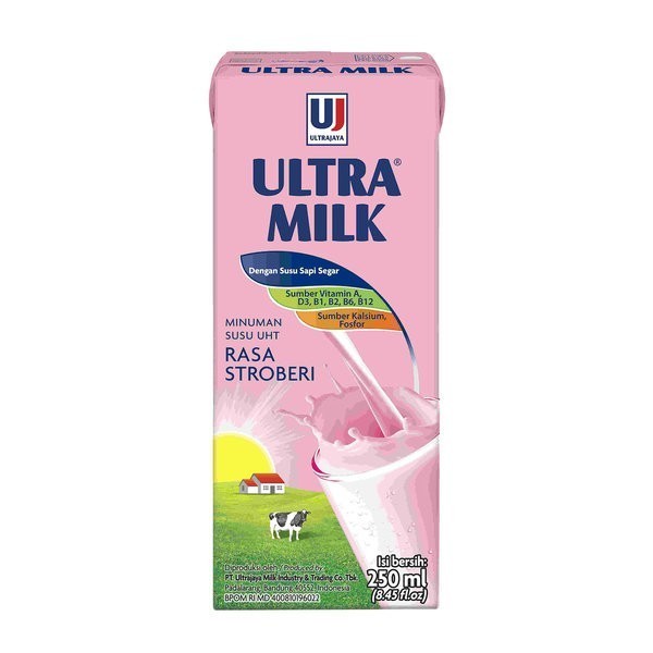 Jual ULTRA MILK Rasa Strawberry 2pcs x 250ml | Shopee Indonesia