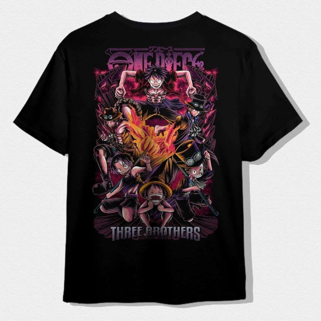 T-Shirt Premium One Piece Luffy dan Saudaranya - CDDY.ID Streetwear Jepang Terbaik