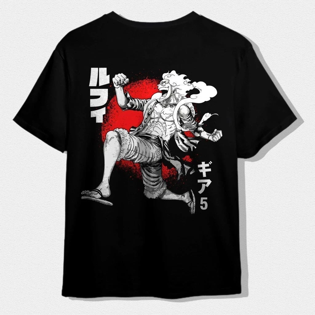 Kaos Premium Streetwear Jepang One Piece Luffy Gear 5 dari CDDY.ID - Dapatkan Sekarang!