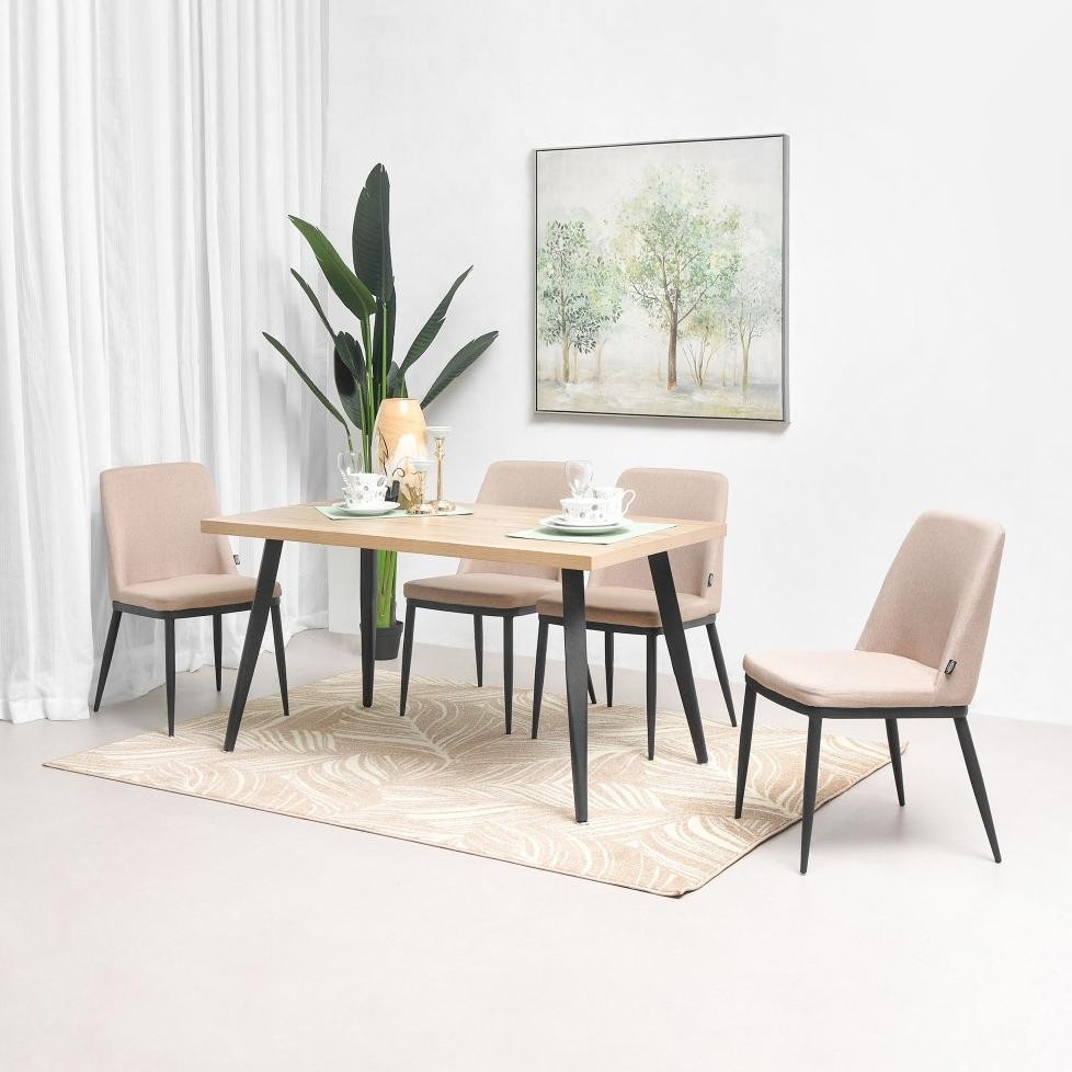 Jual Sedia Informa Milgen Set Meja Makan 4 Kursi - Cokelat Muda Dining ...