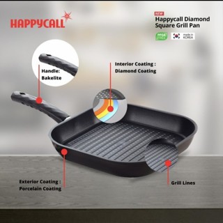 Jual Happy Call Original Diamond Square Grille Pan 28cm Made In Korea ...