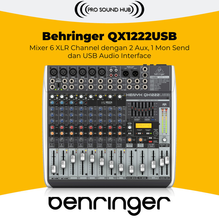 Jual BEHRINGER QX1222USB QX 1222 USB QX1222 MIXER 12 INPUT 6 CHANNEL ...