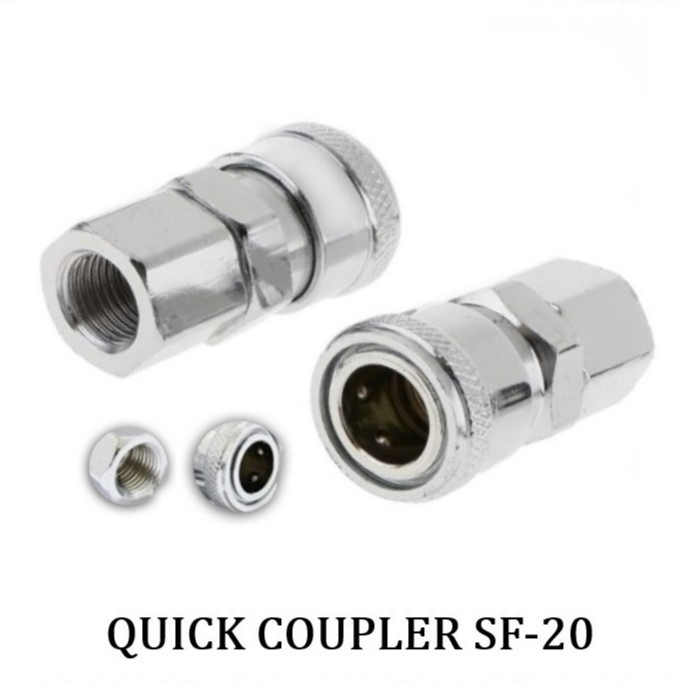 Jual Quick Coupler SF 20 Sambungan Selang Kompresor Recoil Cuk Kopler ...