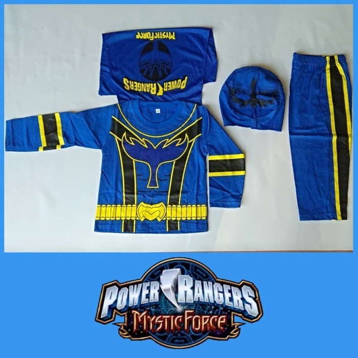 Jual Baju Kostum Anak Superhero Power Ranger Biru Mystic Force Setelan ...