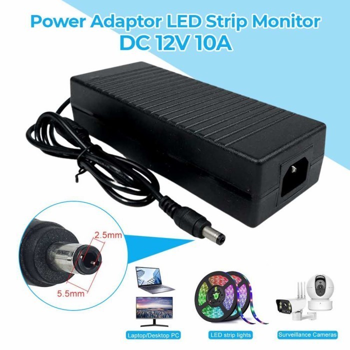 Jual ADAPTOR DC 12V 10A / ADAPTOR CCTV LED STRIP POMPA | Shopee Indonesia