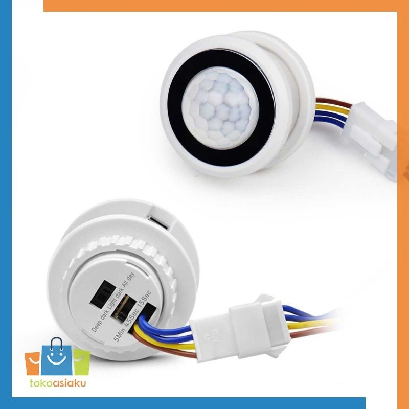 Jual Sensor Lampu Otomatis Sensor Gerak LED PIR Infrared Adjustable AB1 ...