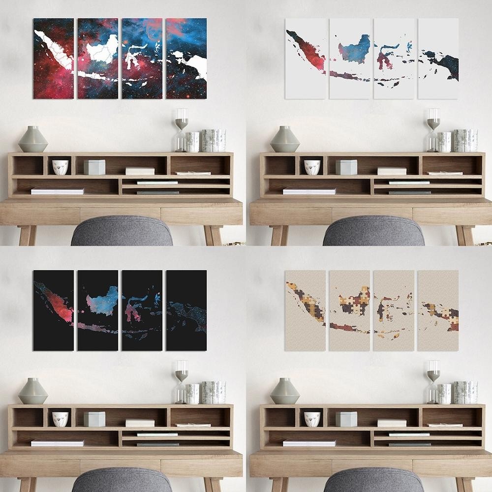 Jual Wall Decor Poster Dinding Desain Peta Indonesia Vintage Retro