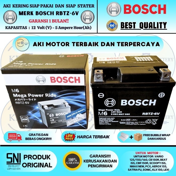 Jual Aki Motor Cb 150R Old/New, 150R Facelift, Klx 150 Gtz6V Agm