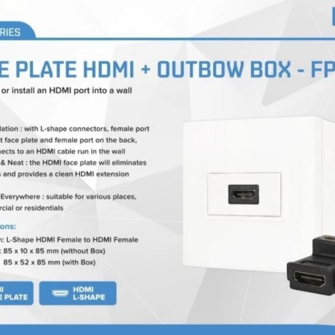 Jual Wall Face Plate Socket hdmi + Outbow Box NYK | Shopee Indonesia