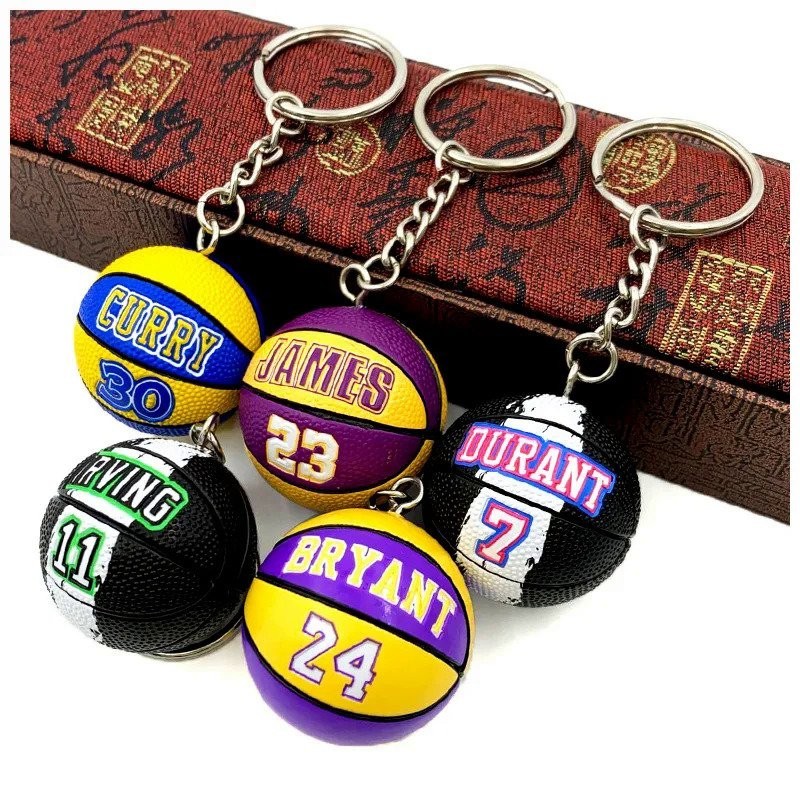 Jual Basketball Keychain Star Name Souvenir Keyring Bag Pendent Rubber ...