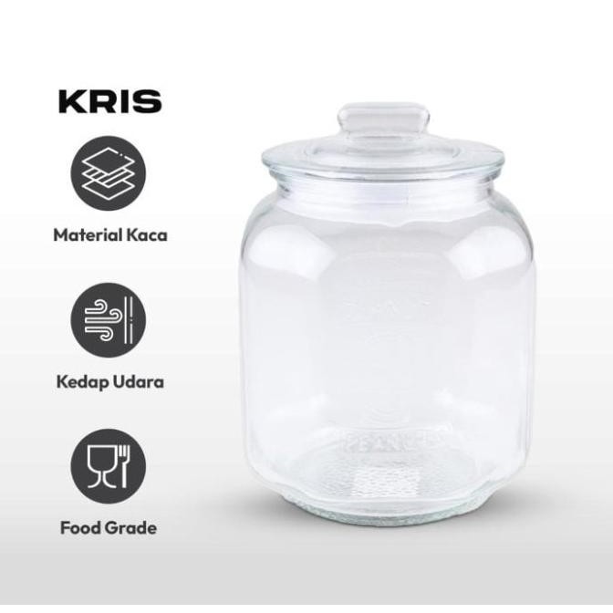 Jual Toples Kaca Besar Kedap Udara Krishome Stoples Kaca Jumbo Vintage ...