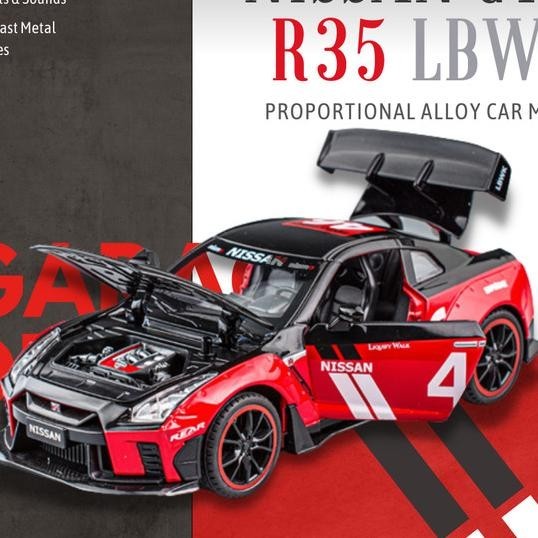Jual Diecast Niatur Mobil Nissan Gtr R35 Lbwk 1:24 - Liberty Walk 1/24 ...