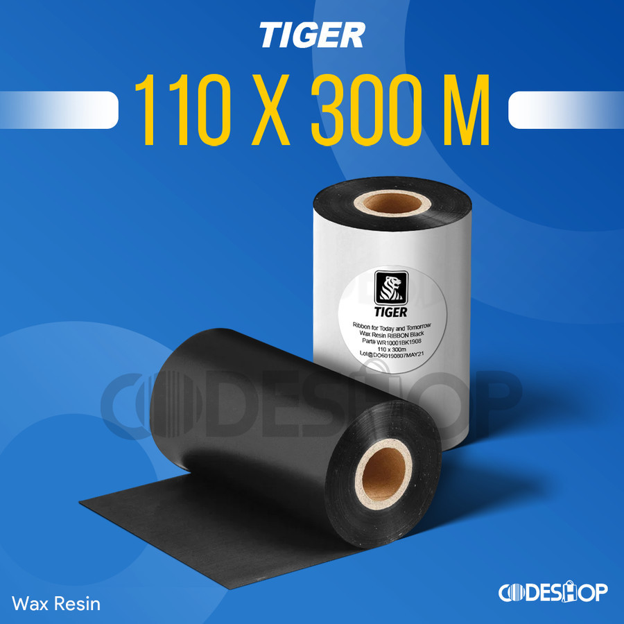 Jual TIGER RIBBON CARBON WAX RESIN 110 x 300 METER CETAK LABEL BARCODE ...