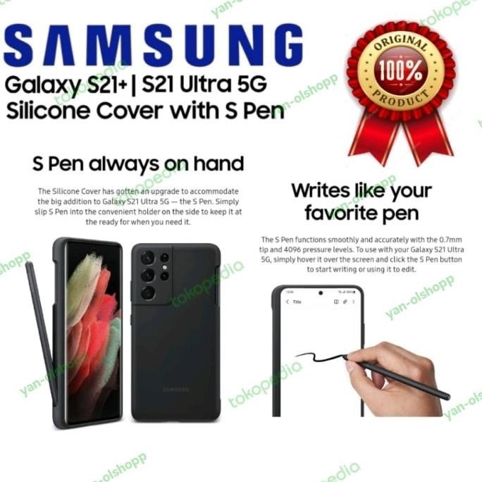 Ultra Silicone Cover Samsung S21 Ultra Pen Case Jual Original