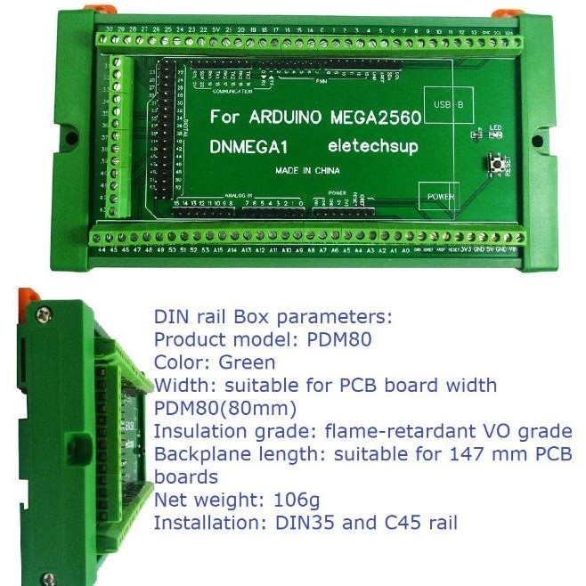 Jual update din rail mount screw terminal block adapter for arduino