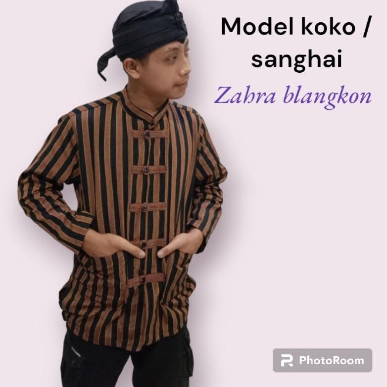 Jual Rhh-1823 Baju Sorjan Lurik Dewasa Model Koko Atau Sanghai#Tenun ...