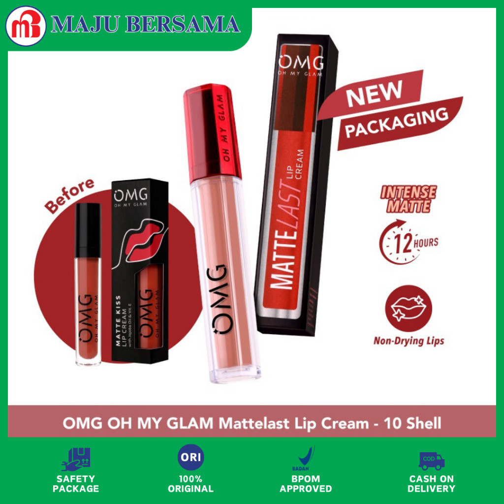 Jual S05858 LIP CREAM OMG MATTE KISS ITEM SHOPEE 3.5GR 10 SHELL MAJU ...