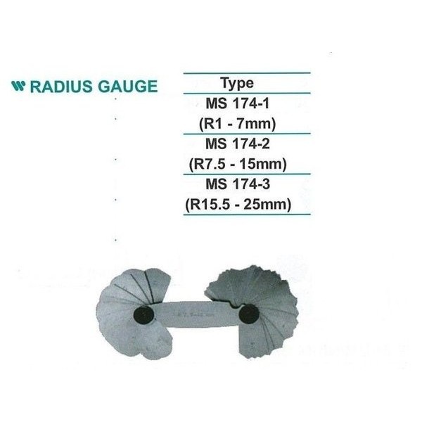 Jual Produk Radius Gauge Size R7.5-15mm - Wipro MS 174-2 | Shopee Indonesia