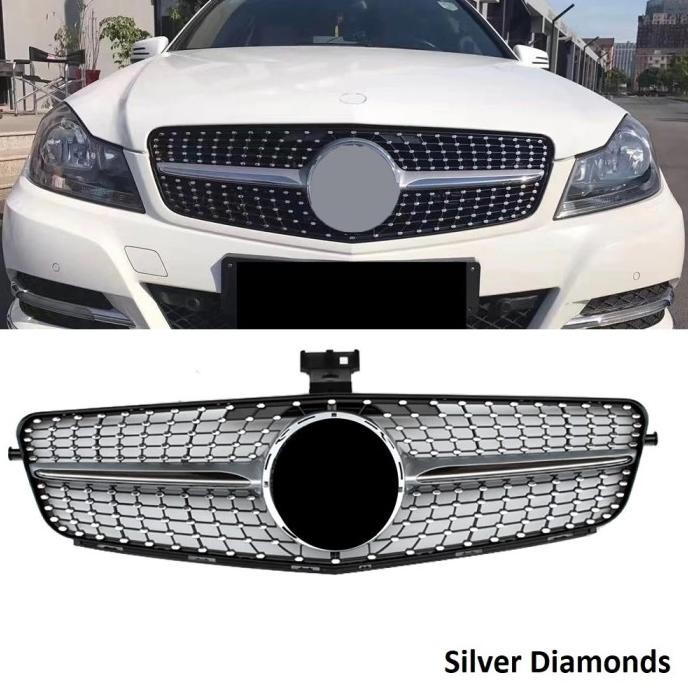 Jual Mercedes W204 Mercy C Class Grill Hidung Chrome Grille Diamond Gtr ...