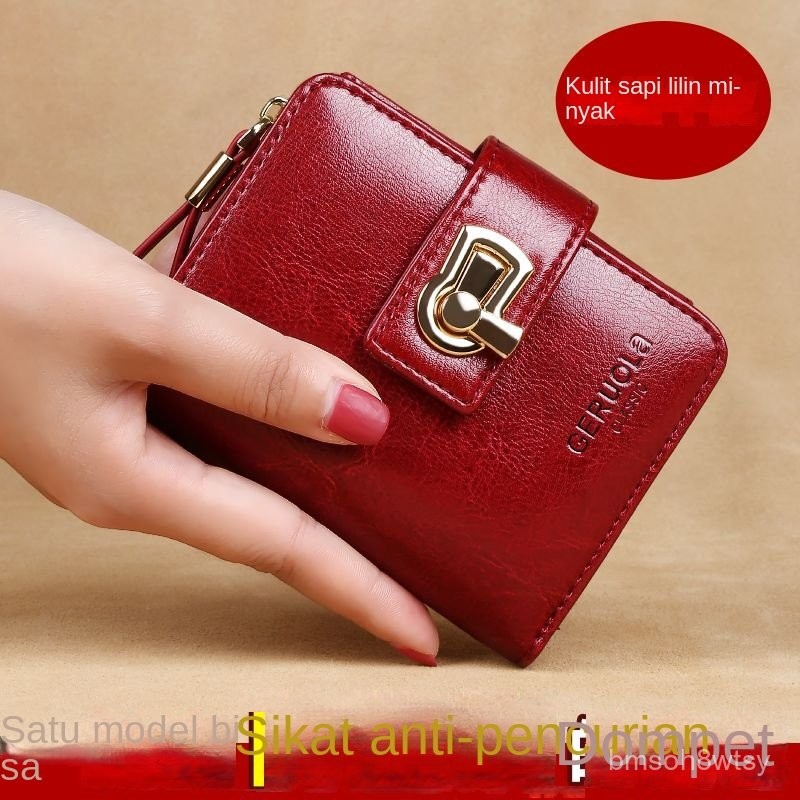 Jual Dompet Pendek Wanita Online Influencer Lipat Merek Terkenal Kulit ...