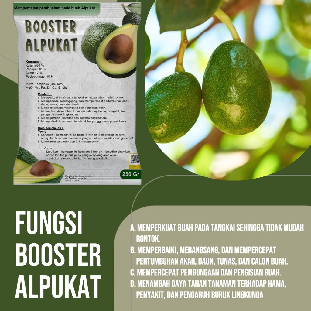 Jual Booster Alpukat 250 gram Pupuk Booster Cepat Berbuah Lebat ...