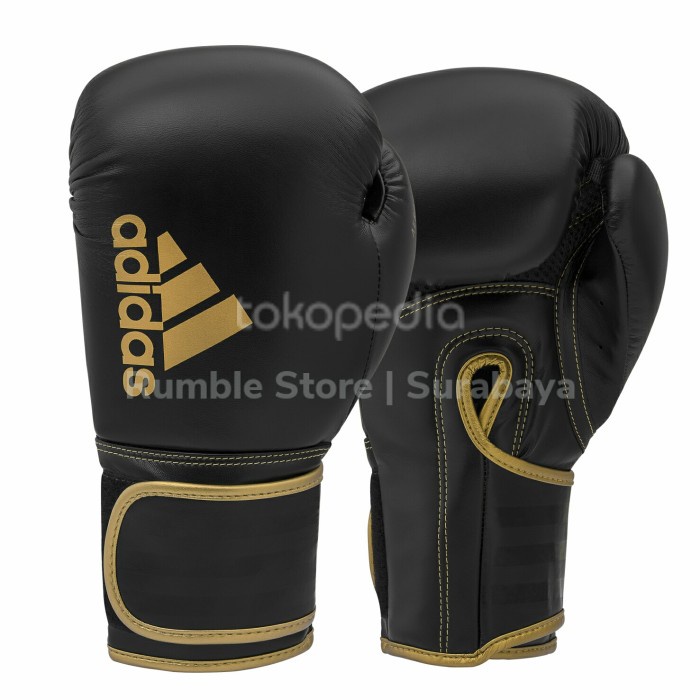 Jual Adidas Boxing Gloves Hybrid 80 Black Gold 10 Oz dan 12 Oz Shopee