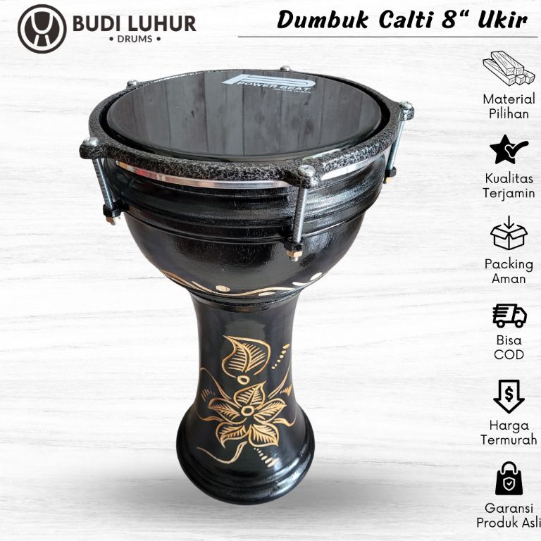 Jual [KODE K7J8] Calti Darbuka Dumbuk Pinggang 8 inch Motif Seni Ukir