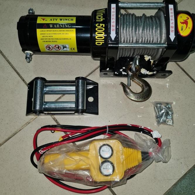 Jual Winch Atv Hoist 12V 5000 Lbs Electric Winch 2500 Kg Shopee Indonesia