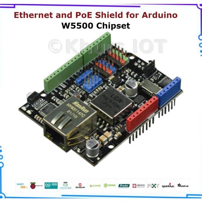 Jual DFRobot - Ethernet and PoE Shield for Arduino W5500 Chipset ...