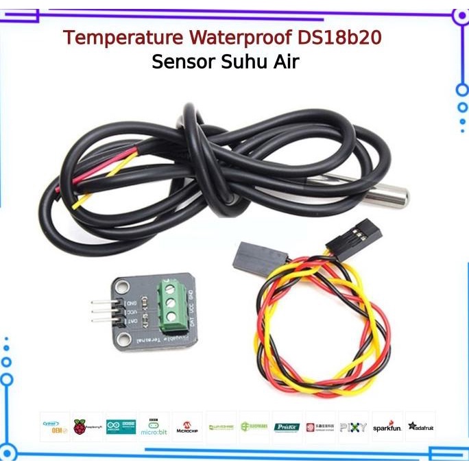 Jual Sensor Suhu Waterproof DS18B20 Digital temperature sensor Kit ...