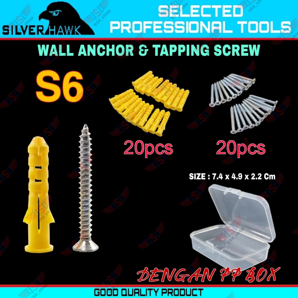 Jual Angkur Baut Set Tembok Sekrup Dinding Tembok Angkur Nylon Wall ...